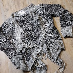 Black and white cozy knit cardigan